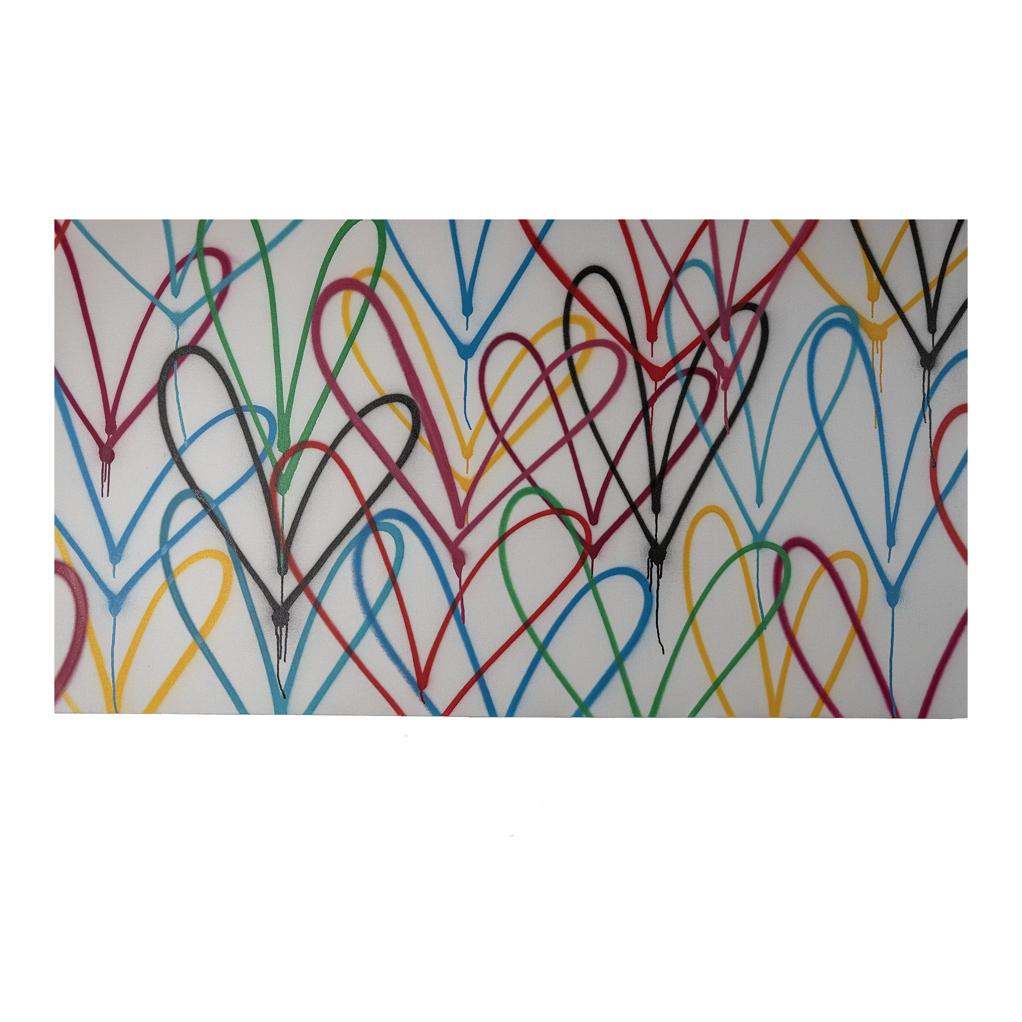 White Hearts Canvas Small